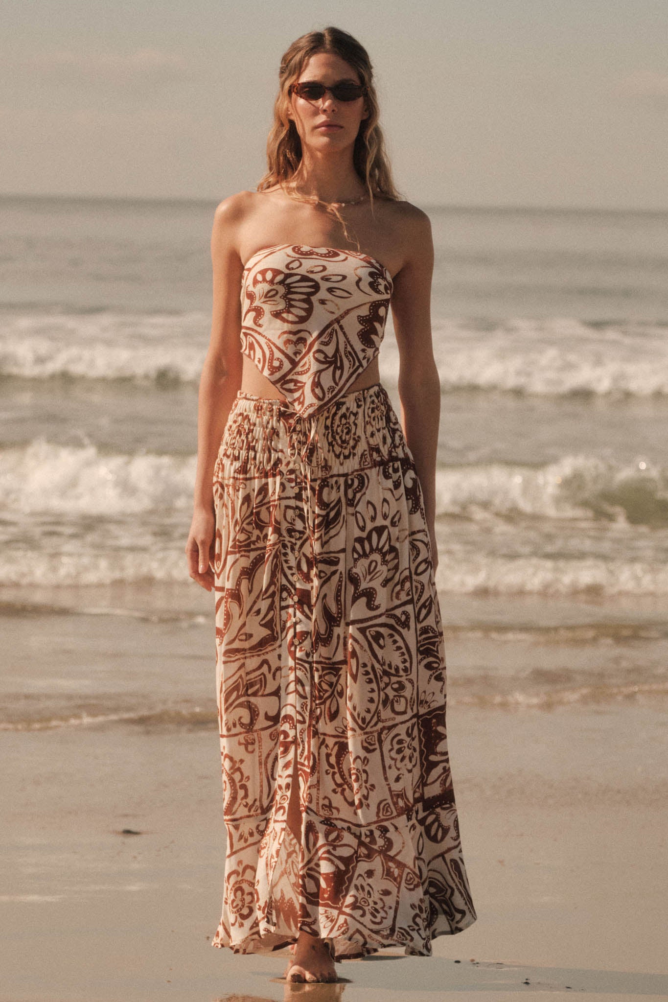 Born Nomad Abstract Floral-Print Button-Up Maxi Skirt - ShopPromesa