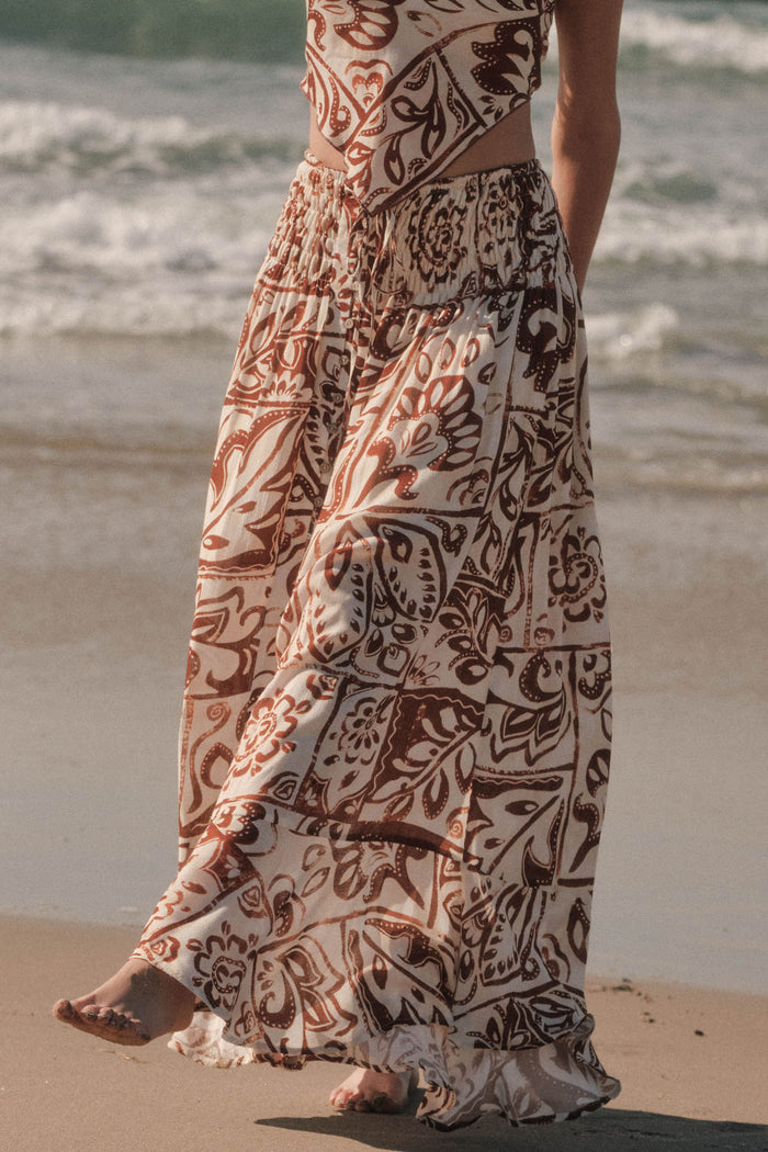 Born Nomad Abstract Floral-Print Button-Up Maxi Skirt - ShopPromesa