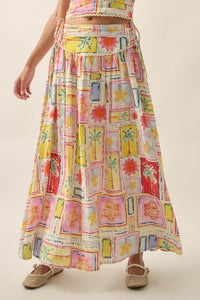 Paradise Isle Tropical-Print Drop-Waist Maxi Skirt - ShopPromesa