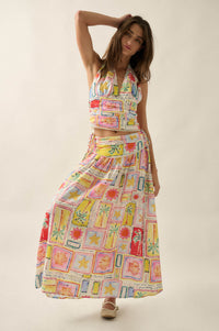 Paradise Isle Tropical-Print Drop-Waist Maxi Skirt - ShopPromesa