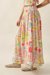 Paradise Isle Tropical-Print Drop-Waist Maxi Skirt - ShopPromesa