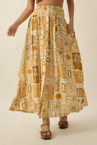 Pure Paradise Tropical-Print Button Maxi Skirt - ShopPromesa