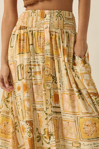 Pure Paradise Tropical-Print Button Maxi Skirt - ShopPromesa