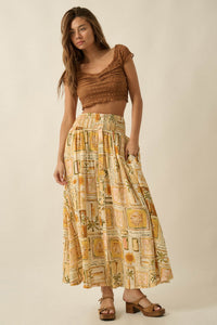 Pure Paradise Tropical-Print Button Maxi Skirt - ShopPromesa