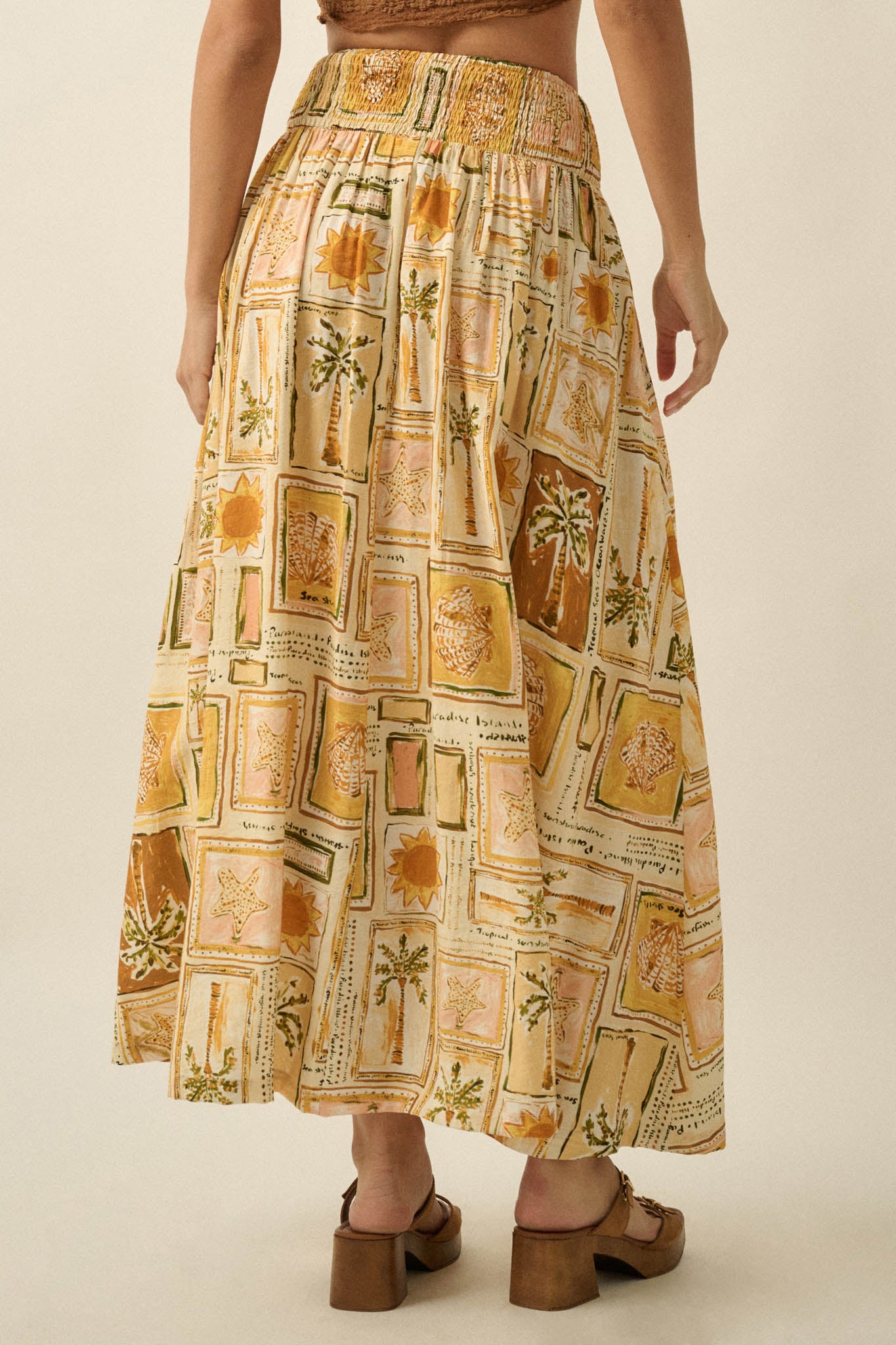 Pure Paradise Tropical-Print Button Maxi Skirt - ShopPromesa