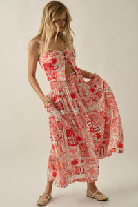 Pure Paradise Tropical-Print Button Maxi Skirt - ShopPromesa