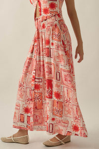 Pure Paradise Tropical-Print Button Maxi Skirt - ShopPromesa