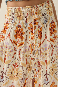 Exotic Garden Medallion-Print Button-Front Maxi Skirt - ShopPromesa