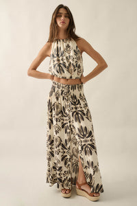 Grand Design Ornate-Print Button-Front Maxi Skirt - ShopPromesa