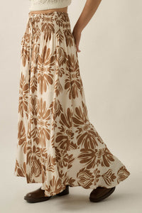 Grand Design Ornate-Print Button-Front Maxi Skirt - ShopPromesa