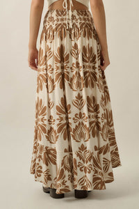 Grand Design Ornate-Print Button-Front Maxi Skirt - ShopPromesa