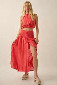 Free As Can Be Cotton Gauze Button-Front Maxi Skirt - ShopPromesa