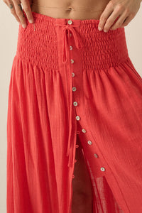 Free As Can Be Cotton Gauze Button-Front Maxi Skirt - ShopPromesa