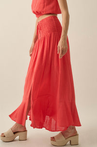 Free As Can Be Cotton Gauze Button-Front Maxi Skirt - ShopPromesa