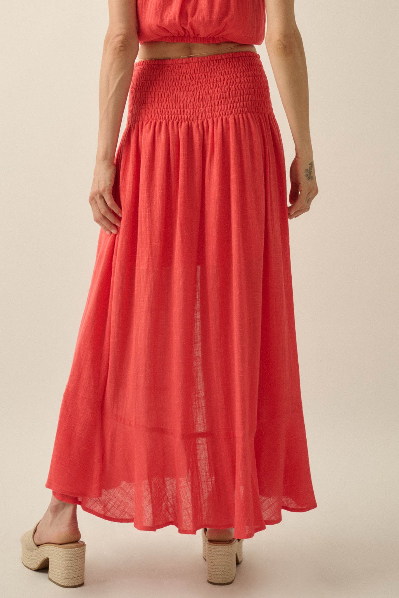 Free As Can Be Cotton Gauze Button-Front Maxi Skirt - ShopPromesa