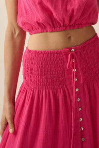 Free As Can Be Cotton Gauze Button-Front Maxi Skirt - ShopPromesa
