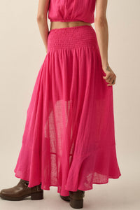 Free As Can Be Cotton Gauze Button-Front Maxi Skirt - ShopPromesa