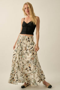 Flores Bonitas Floral Button-Front Maxi Skirt - ShopPromesa