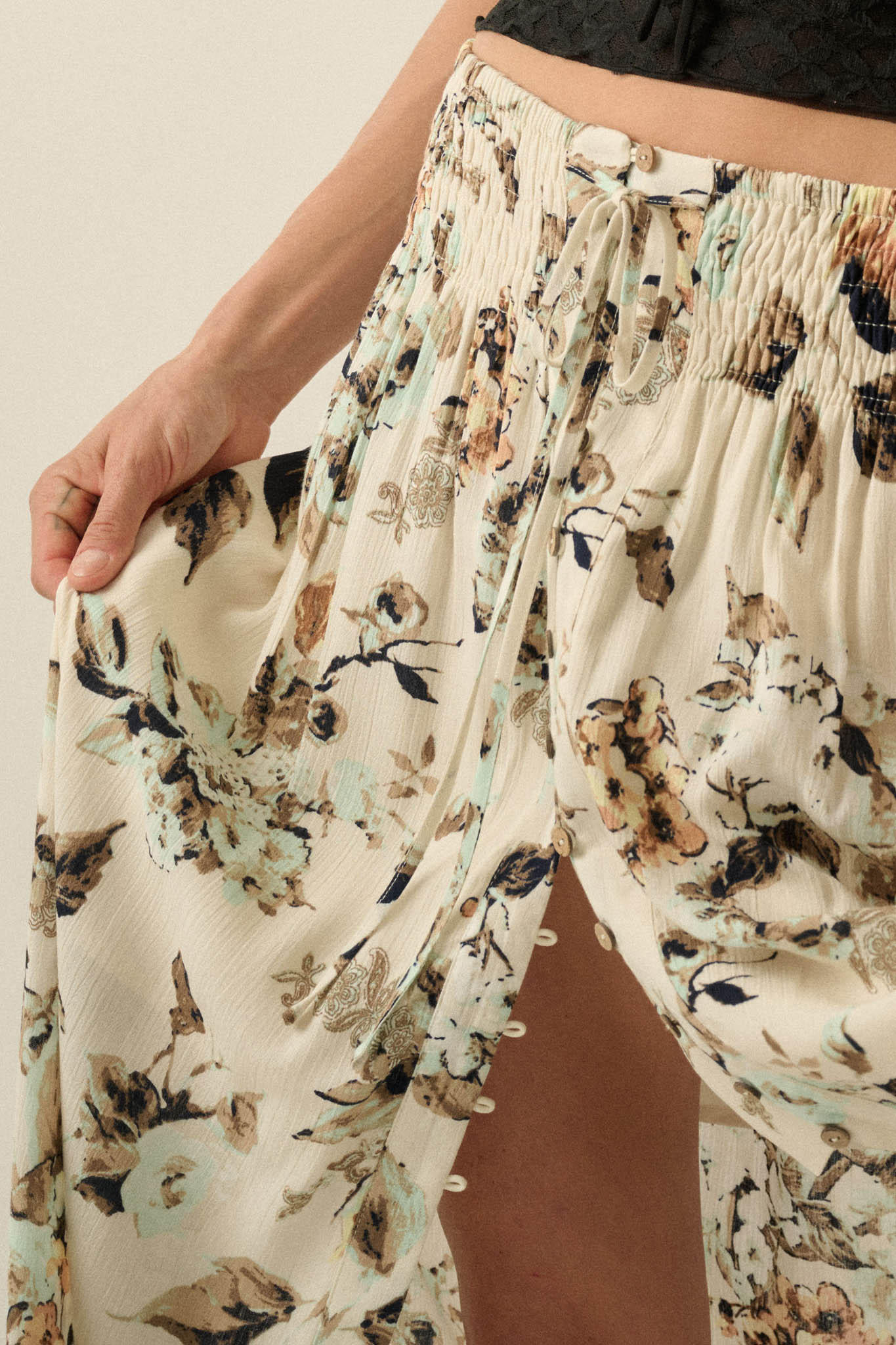 Flores Bonitas Floral Button-Front Maxi Skirt - ShopPromesa