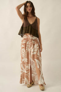Hawaiian Holiday Tropical-Print Button Maxi Skirt - ShopPromesa