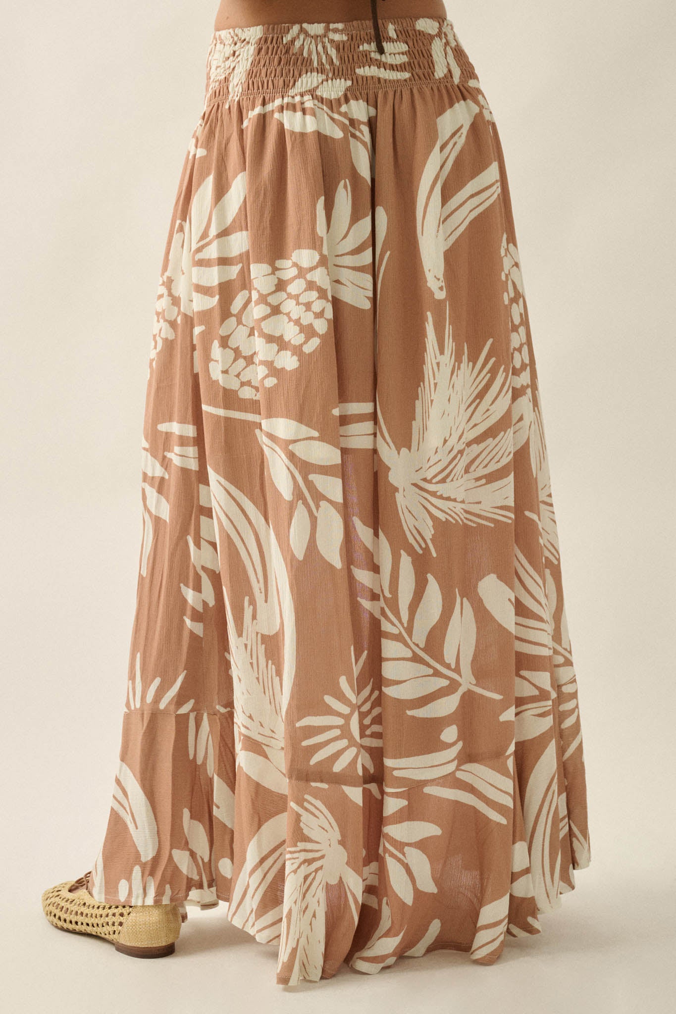 Hawaiian Holiday Tropical-Print Button Maxi Skirt - ShopPromesa