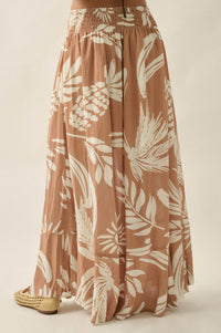 Hawaiian Holiday Tropical-Print Button Maxi Skirt - ShopPromesa