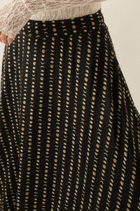 Dans la Lune Moon-Print Satin A-Line Maxi Skirt - ShopPromesa