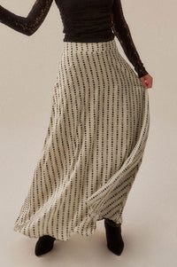 Dans la Lune Moon-Print Satin A-Line Maxi Skirt - ShopPromesa