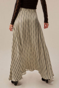 Dans la Lune Moon-Print Satin A-Line Maxi Skirt - ShopPromesa