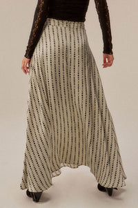 Dans la Lune Moon-Print Satin A-Line Maxi Skirt - ShopPromesa