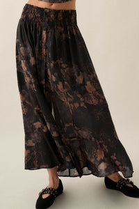 After the Rain Floral Chiffon Button-Up Maxi Skirt - ShopPromesa