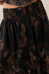 After the Rain Floral Chiffon Button-Up Maxi Skirt - ShopPromesa