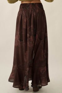 After the Rain Floral Chiffon Button-Up Maxi Skirt - ShopPromesa