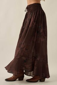 After the Rain Floral Chiffon Button-Up Maxi Skirt - ShopPromesa