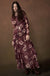 Burgundy Blossoms Floral Mesh Side-Ruffle Maxi Skirt - ShopPromesa