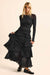 Spot Light Polka Dot Mesh Ruffled Cascade Maxi Skirt - ShopPromesa