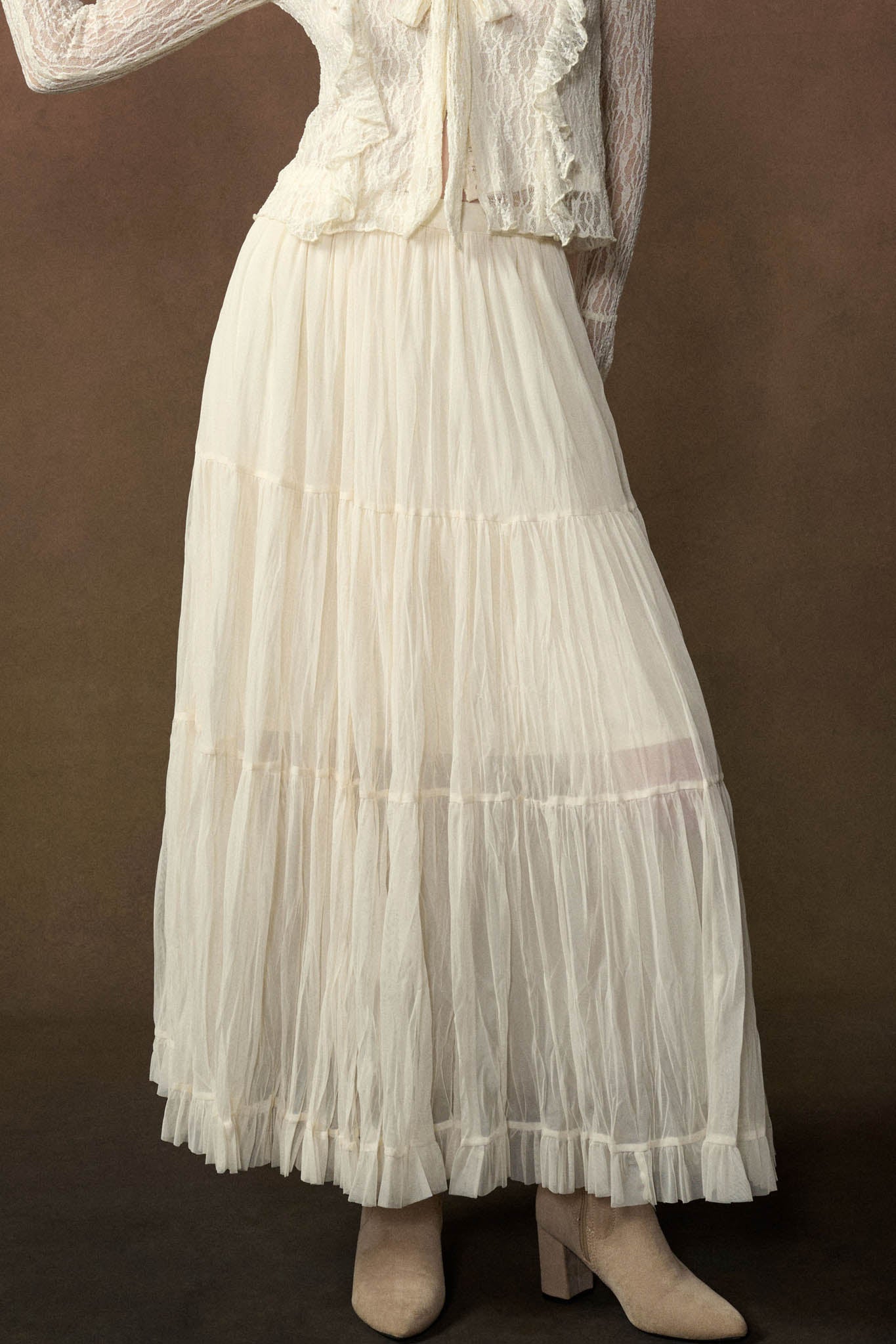 Tier and Now Tulle Tiered Ruffle Maxi Skirt - ShopPromesa