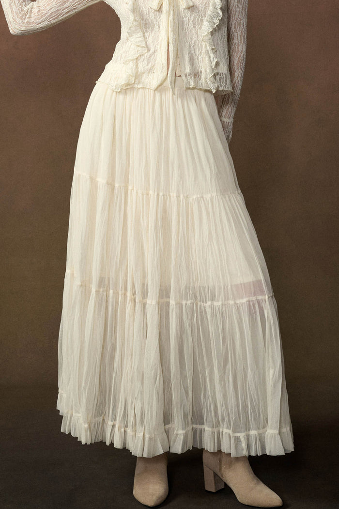 Tier and Now Tulle Tiered Ruffle Maxi Skirt - ShopPromesa
