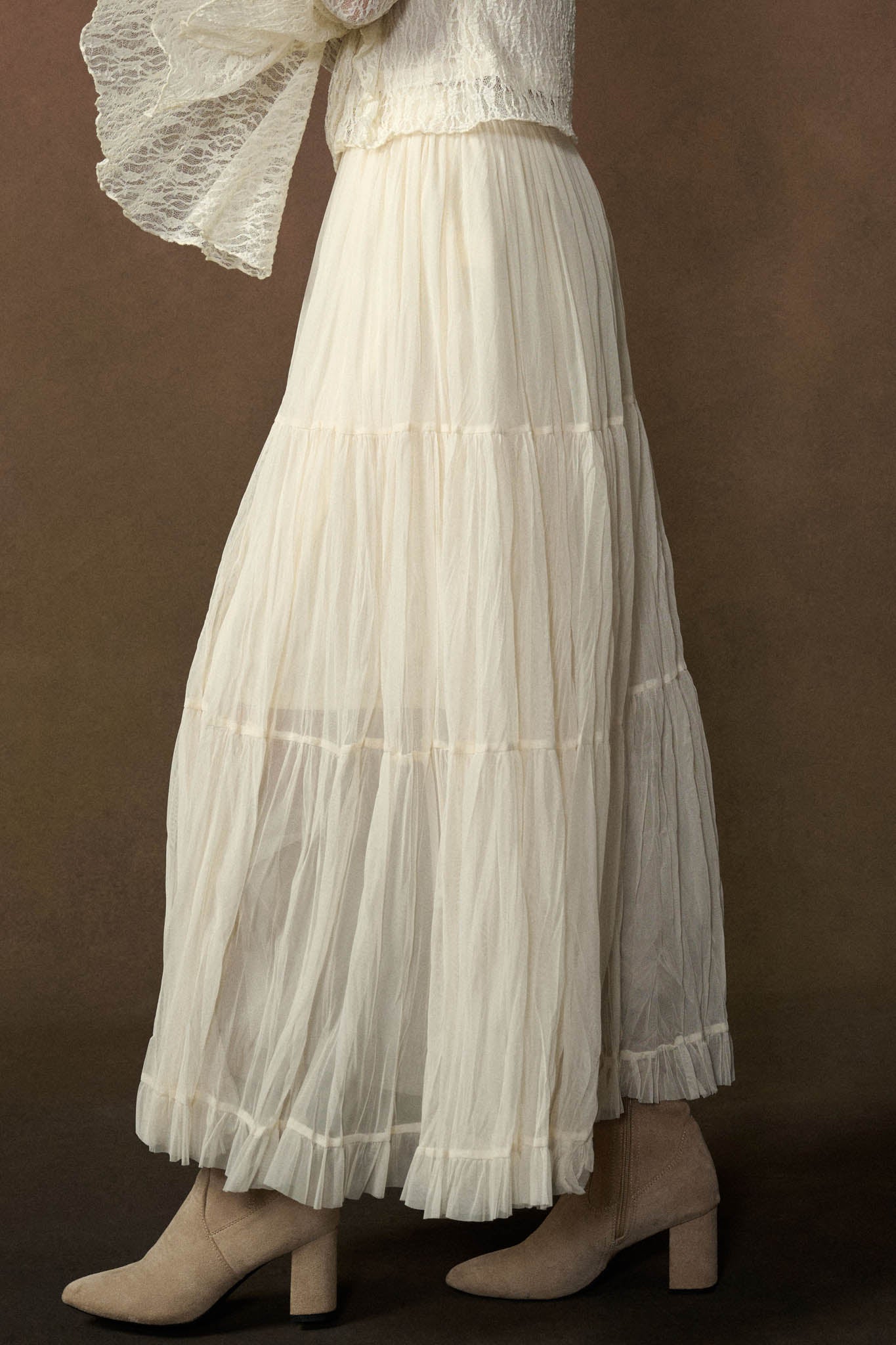 Tier and Now Tulle Tiered Ruffle Maxi Skirt - ShopPromesa