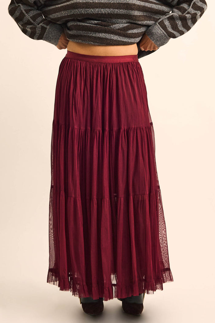 Tier and Now Tulle Tiered Ruffle Maxi Skirt - ShopPromesa