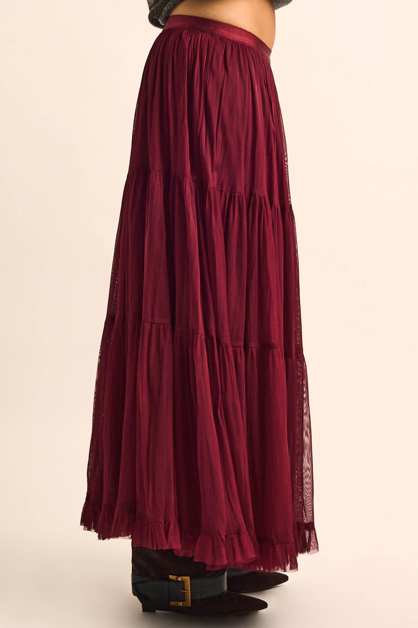 Tier and Now Tulle Tiered Ruffle Maxi Skirt - ShopPromesa