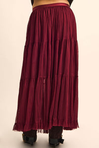 Tier and Now Tulle Tiered Ruffle Maxi Skirt - ShopPromesa
