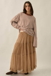 Tier and Now Tulle Tiered Ruffle Maxi Skirt - ShopPromesa