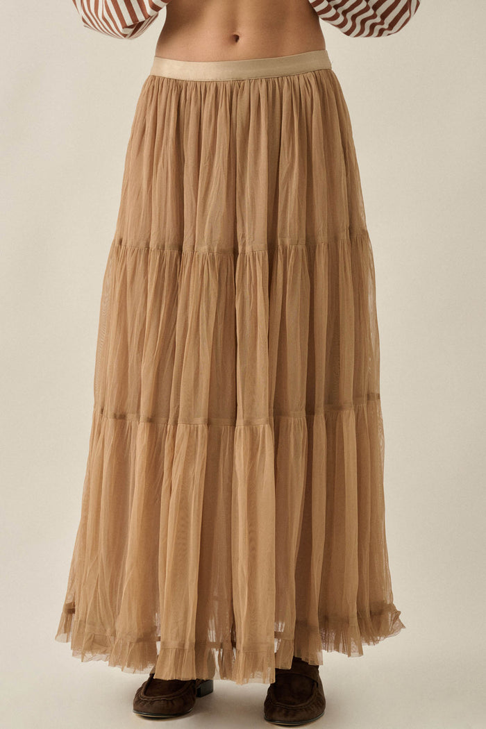 Tier and Now Tulle Tiered Ruffle Maxi Skirt - ShopPromesa