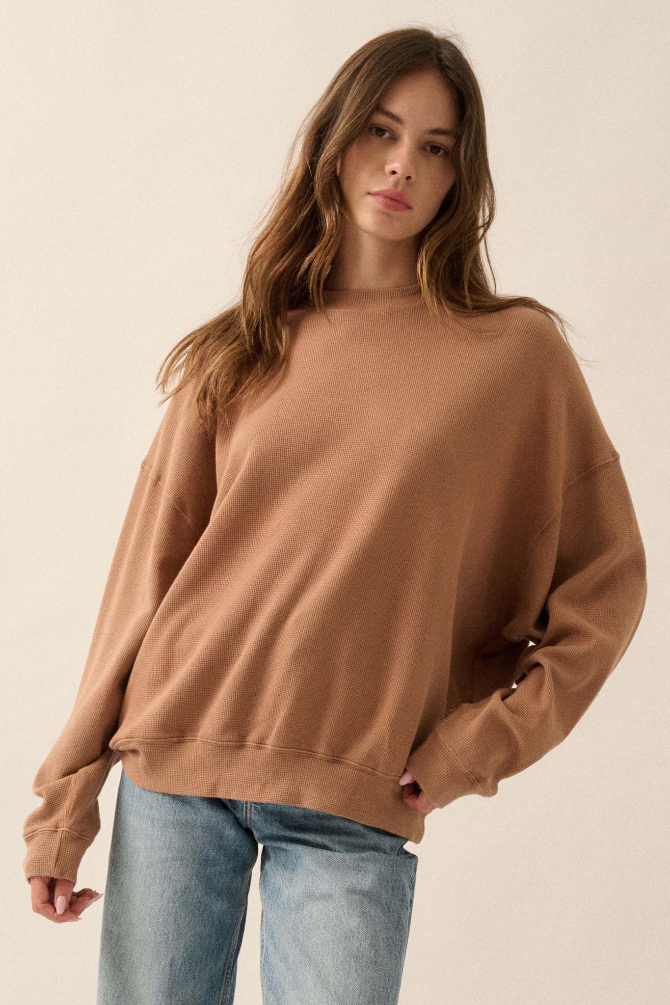 Stay Toasty Garment Dyed Thermal Pullover Top - ShopPromesa