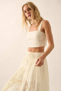 Air I Breathe Floral Net Lace Cropped Tank Top - ShopPromesa