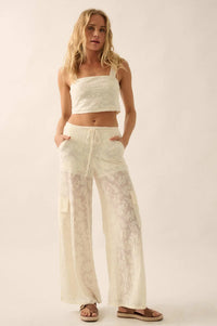 Air I Breathe Floral Net Lace Cropped Tank Top - ShopPromesa