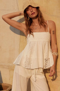 Radiant Soul Lace-Inset Babydoll Cami Top - ShopPromesa