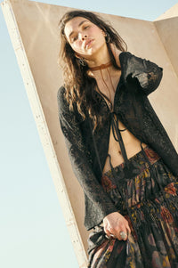 Lost in the Moment Floral Lace Tie-Front Top - ShopPromesa