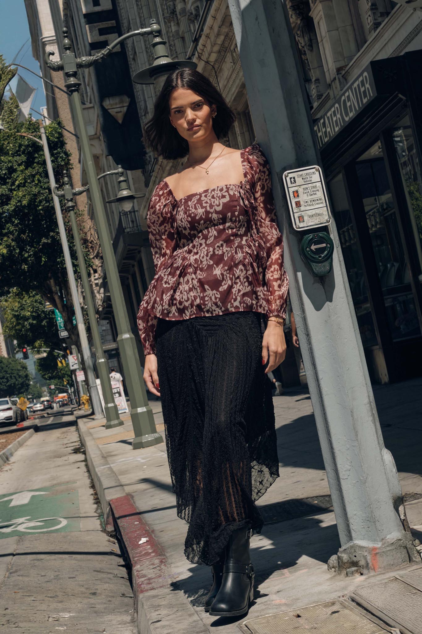 Bloom with Grace Floral Organza Peplum Peasant Top